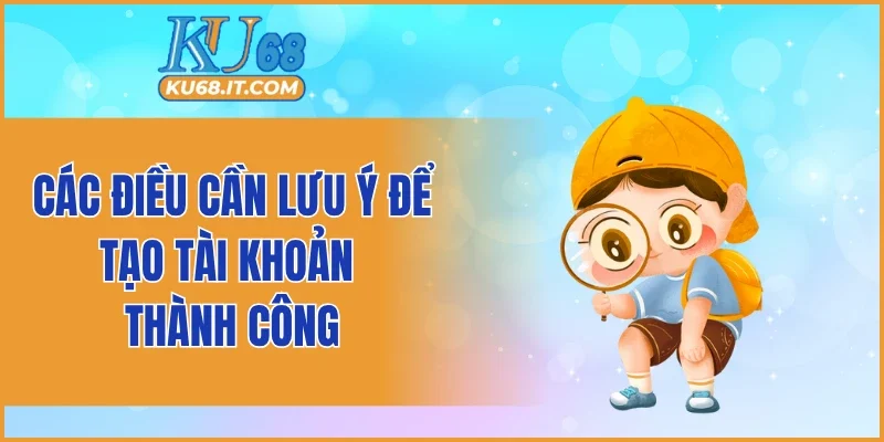 Các điều cần lưu ý để tạo tài khoản thành công